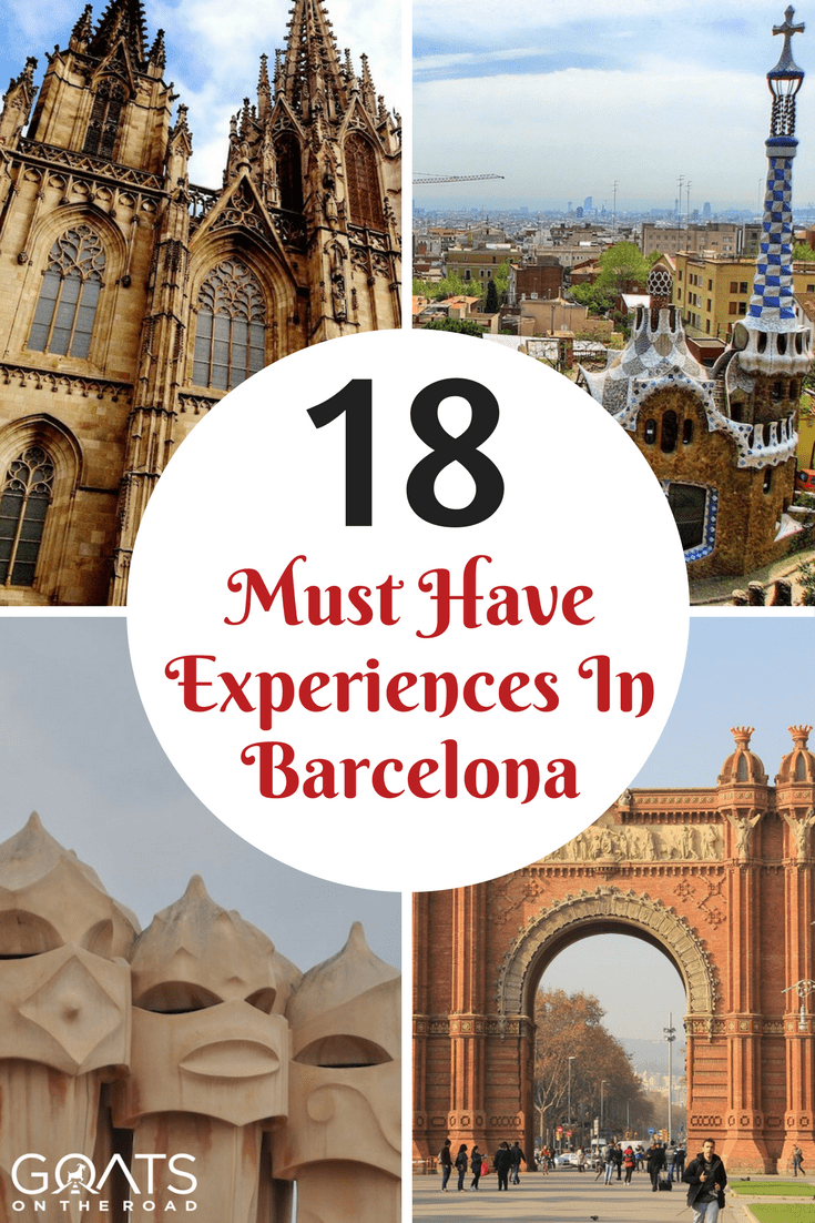 Various architecture designs in Barcelona Spain with text overlay