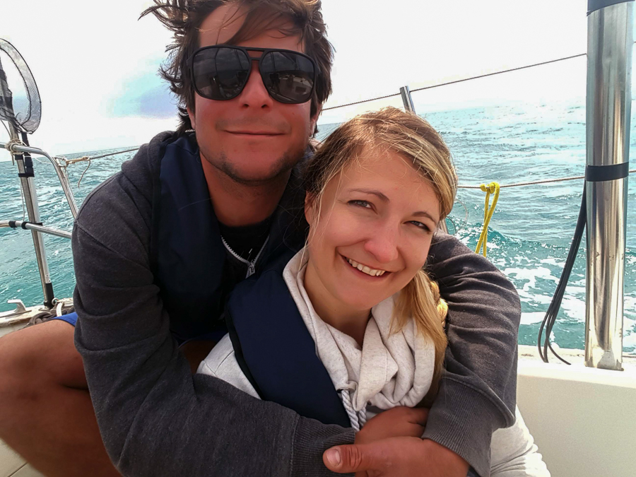 couple living in a sailboat full time